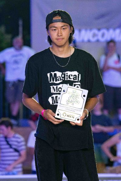 Toa SASAKI (JPN), skater, at the medal ceremony for the Final Stage of the Skateboarding World Cup 2025