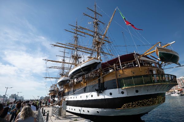 La Nave Amerigo Vespucci in porto a Civitavecchia, 28/5/2025