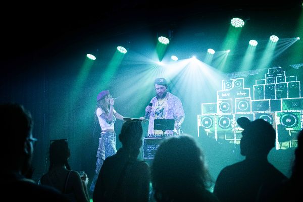 Dub FX, stage name of Benjamin Stanford, musician and Sahida Apsara, singer