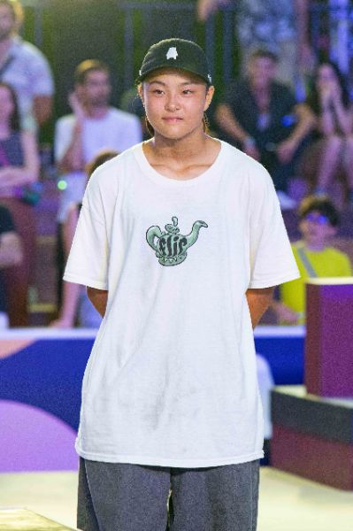Ibuki MATSUMOTO (JPN), skater, at the medal ceremony for the Final Stage of the Skateboarding World Cup 2025