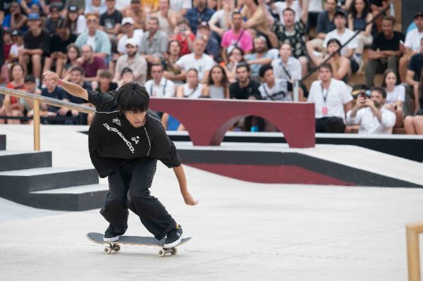 Kairi NETSUKE (JPN) skater in action at the Final Stage of the Skateboarding World Cup 2025
