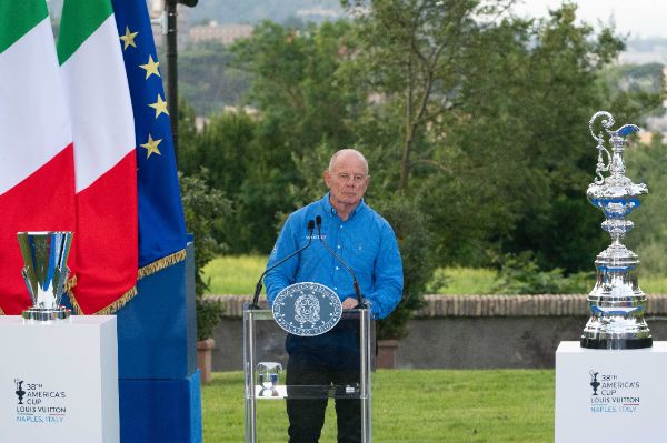Rome, Italy MAY 26 2025: Grant Dalton, CEO of the America’s Cup and of ETNZ Emirates Team New Zealand at the press event for the Naples 38th America’s Cup