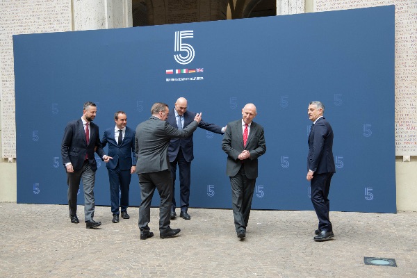 Polish Defence Minister Wladyslaw Kosiniak-Kamysz, French Minister of the Armed Forces Sebastien Lecornu, Italian Minister of Defence Guido Crosetto, German Minister of Defence Boris Pistorius and British Defence Secretary John Healey