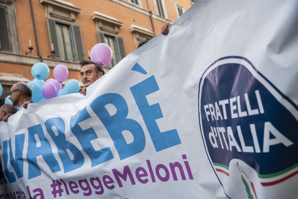 Fratelli d'Italia festeggia l'approvazione della norma "SalvabebË", Roma 25/9/2018