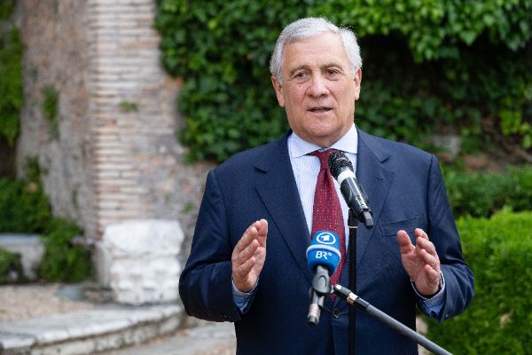 Antonio Tajani, Foreign Affairs Minister of Italy at the “Weimar Plus" Ministerial meeting hosted by the Italian Government at Villa Madama.