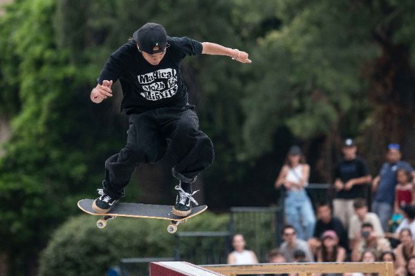 Toa SASAKI (JPN) skater in action at the Final Stage of the Skateboarding World Cup 2025