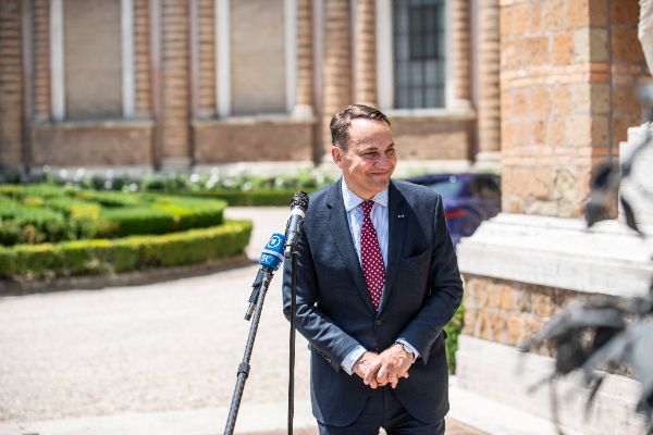 Radosław Sikorski, Foreign Affairs Minister of Polandat the “Weimar Plus" Ministerial meeting hosted by the Italian Government at Villa Madama.