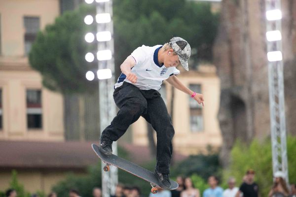 Sora SHIRAI (JPN) skater in action at the Final Stage of the Skateboarding World Cup 2025