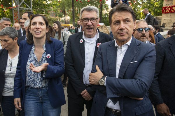 Elly Schlein, Maurizio Landini e Giuseppe Conte