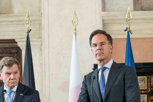 Johann Wadephul, Foreign Affairs Minister of Germany; Mark Rutte, Secretary general of NATO at the “Weimar Plus" Ministerial meeting hosted by the Italian Government at Villa Madama.