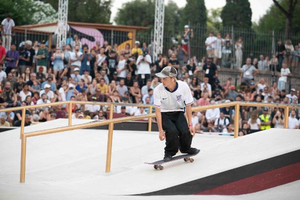 Sora SHIRAI (JPN) skater in action at the Final Stage of the Skateboarding World Cup 2025