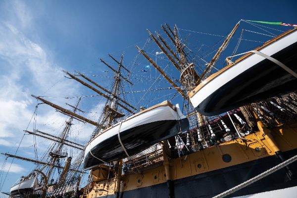 La Nave Amerigo Vespucci in porto a Civitavecchia, 28/5/2025