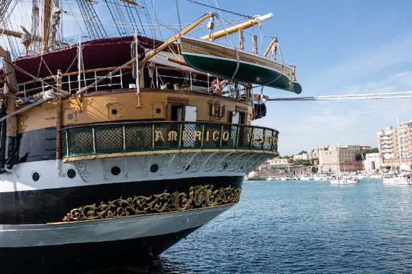 La Nave Amerigo Vespucci in porto a Civitavecchia, 28/5/2025