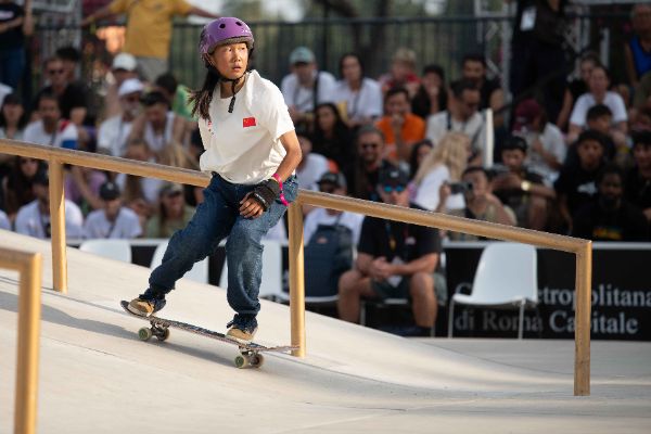 Chenxi CUI (CHN), skater in action at the Final Stage of the Skateboarding World Cup 2025
