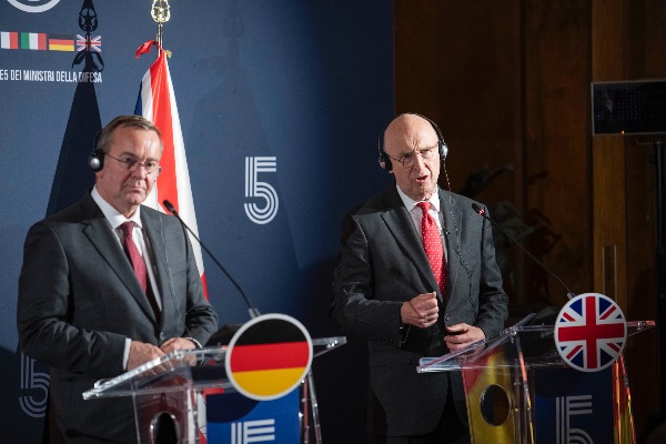 Boris Pistorius, German Minister of Defence and John Healey, British Defence Secretary