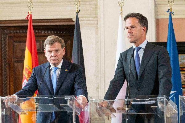 Johann Wadephul, Foreign Affairs Minister of Germany; Mark Rutte, Secretary general of NATO at the “Weimar Plus" Ministerial meeting hosted by the Italian Government at Villa Madama.