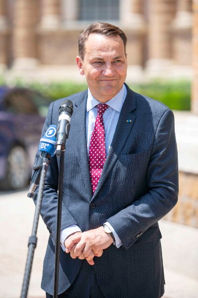 Radosław Sikorski, Foreign Affairs Minister of Polandat the “Weimar Plus" Ministerial meeting hosted by the Italian Government at Villa Madama.