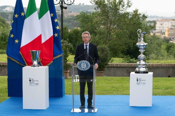 Gaetano Manfredi, Mayor of Naples at the press event for the Naples 38th America’s Cup