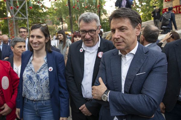 Elly Schlein, Maurizio Landini e Giuseppe Conte