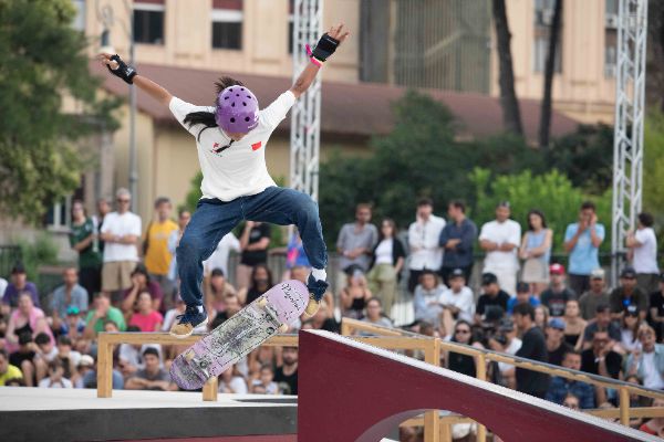Chenxi CUI (CHN), skater in action at the Final Stage of the Skateboarding World Cup 2025
