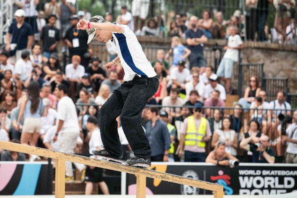 Sora SHIRAI (JPN), skater, in action at the Final Stage of the Skateboarding World Cup 2025