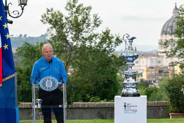 Rome, Italy MAY 26 2025: Grant Dalton, CEO of the America’s Cup and of ETNZ Emirates Team New Zealand at the press event for the Naples 38th America’s Cup